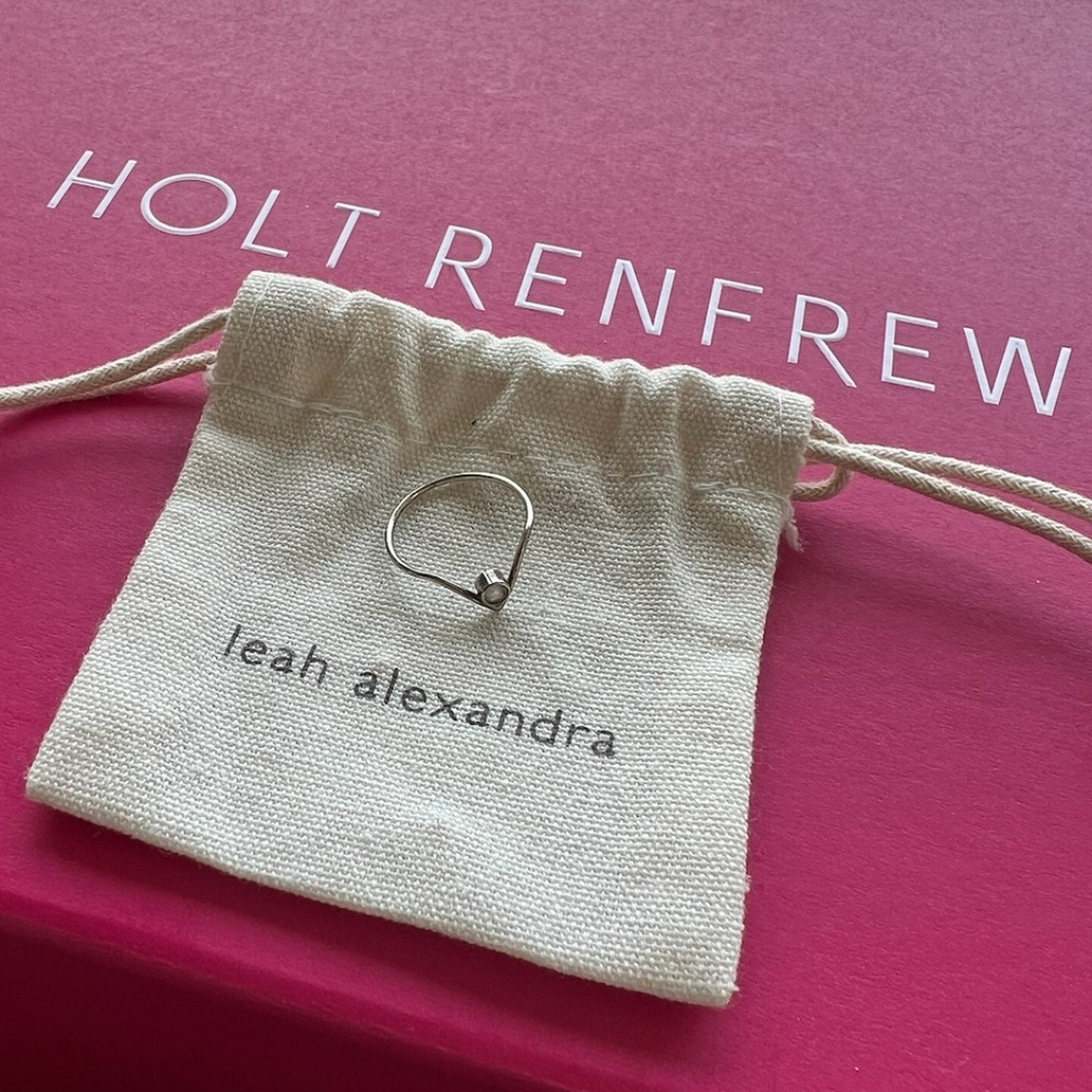designer leah alexandra dainty moonstone ring - sterling silver with gemstone